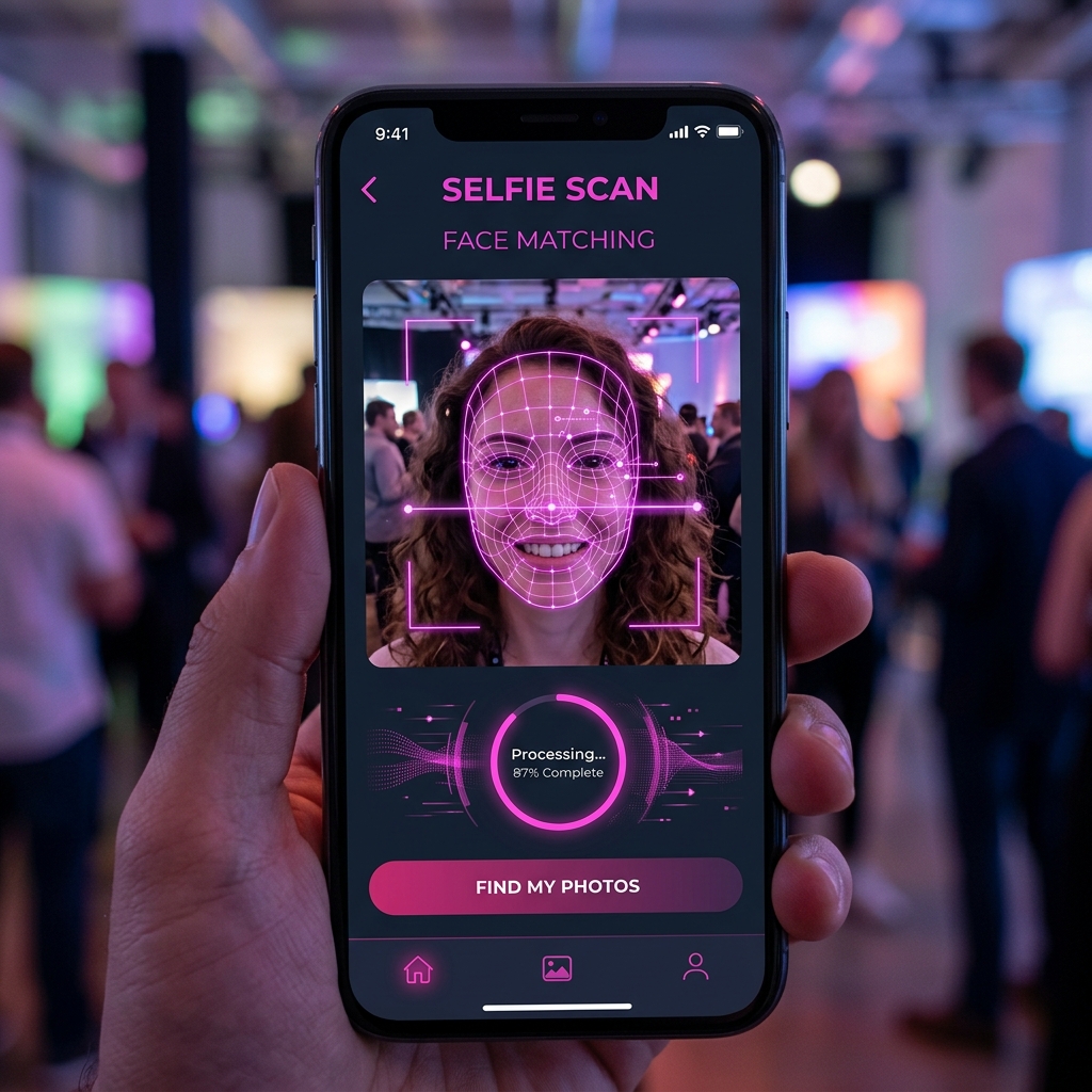 AI Photo Event selfie scan facial template interface