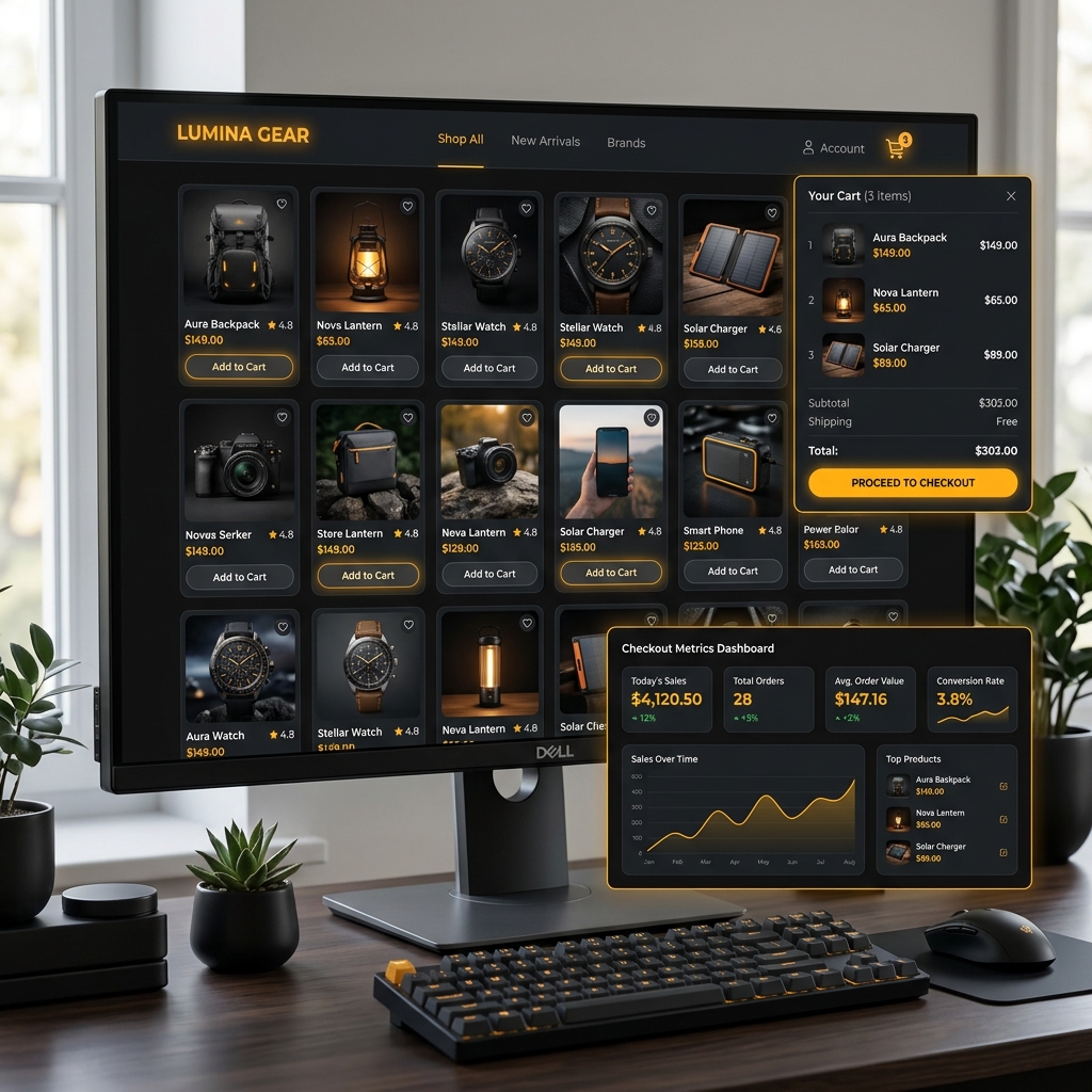 E-Commerce store storefront dashboard