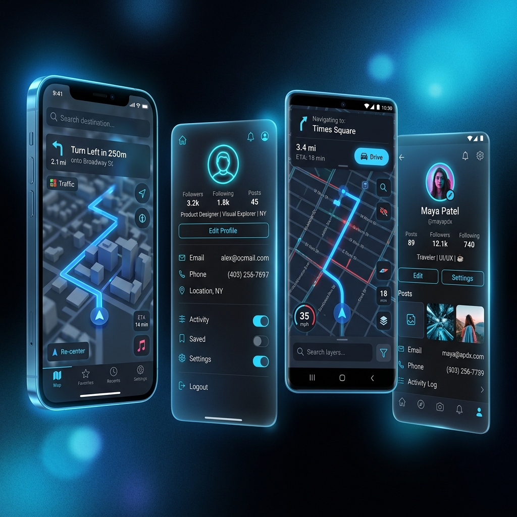 Mobile App UI Screens Mockup